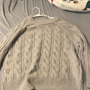 Gray Cable Knit Sweater